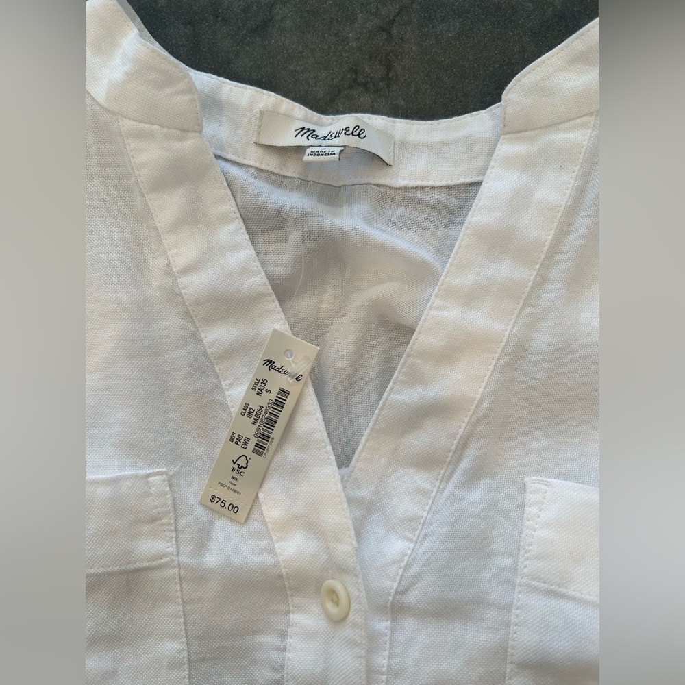Madewell cotton gauze pocket tunic shirt